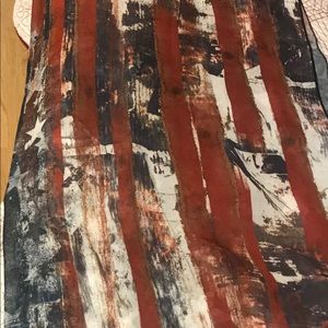 39” x 54” Patriotic Scarf/Beach Coverup EUC